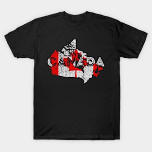 Canada Map and Flag Souvenir T-Shirt